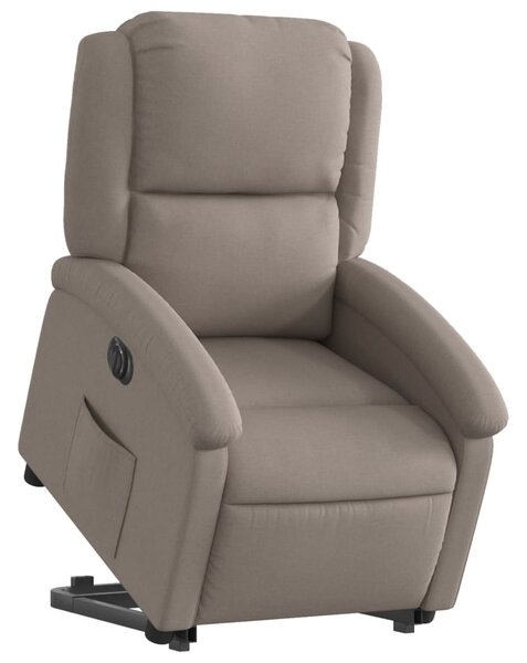 Elektrické zvedací polohovací křeslo taupe textil 3204196