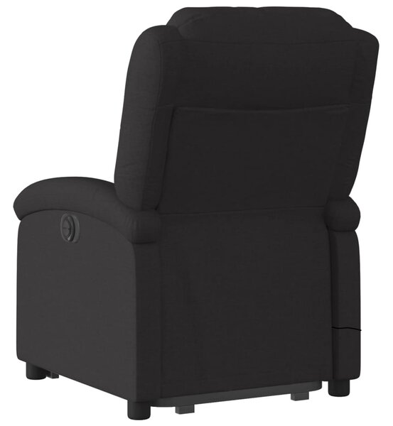 Elektrické zvedací masážní polohovací křeslo černé textil 3204202