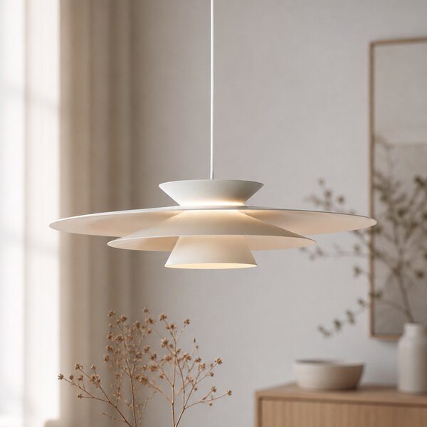 Designové závěsné svítidlo bílé vč. LED 3-stupňové stmívatelné - Pauline