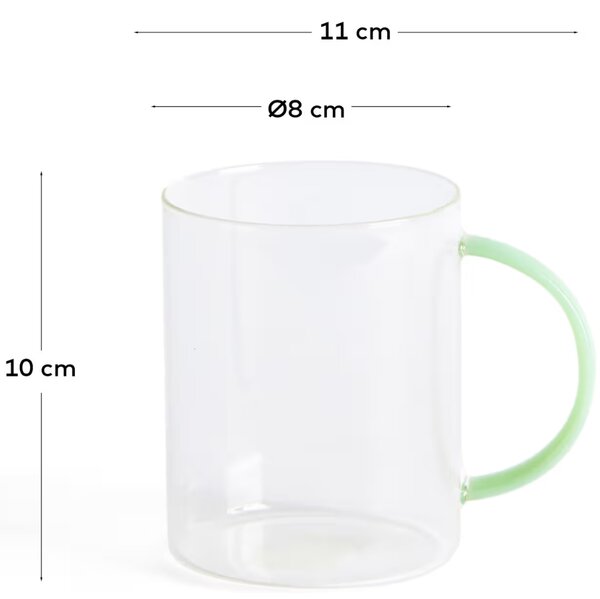 Kave Home Čirý skleněný hrnek Micla 400 ml