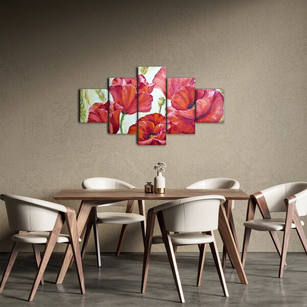 Obraz - Květy vlčích máků (125x70 cm)