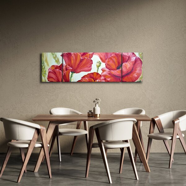 Obraz - Květy vlčích máků (170x50 cm)
