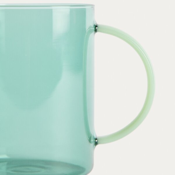 Kave Home Zelený skleněný hrnek Micla 400 ml