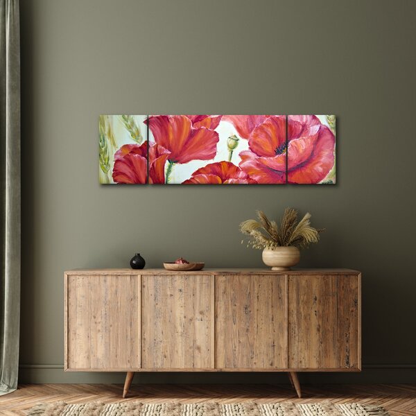 Obraz - Květy vlčích máků (170x50 cm)