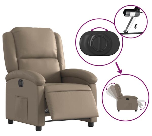 Elektrické polohovací křeslo cappuccino umělá kůže 3204218