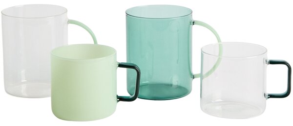 Kave Home Zelený skleněný hrnek Micla 400 ml
