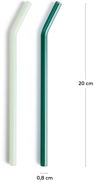 Kave Home Set šesti skleněných brček Micla