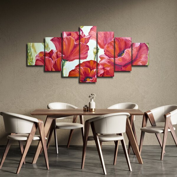 Obraz - Květy vlčích máků (210x100 cm)