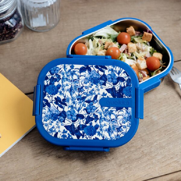 Quokka Nerezový Lunch box, 1l, Quokka, blue blossom