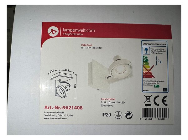 Lampenwelt - LED Nástěnné svítidlo 1xGU10/5W/230V