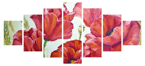 Obraz - Květy vlčích máků (210x100 cm)