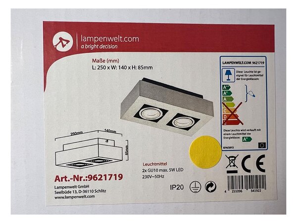 Lampenwelt - Bodové svítidlo 2xGU10/5W/230V