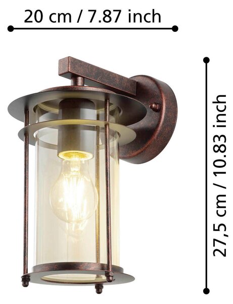 VENKOVNÍ NÁSTĚNNÉ SVÍTIDLO, 16,5/27,5/20 cm Eglo - Online Only svítidla, Online Only