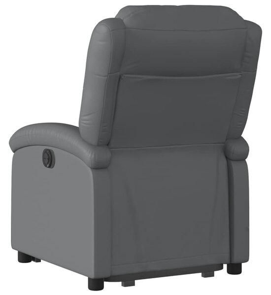 Zvedací polohovací křeslo šedé umělá kůže 3204229