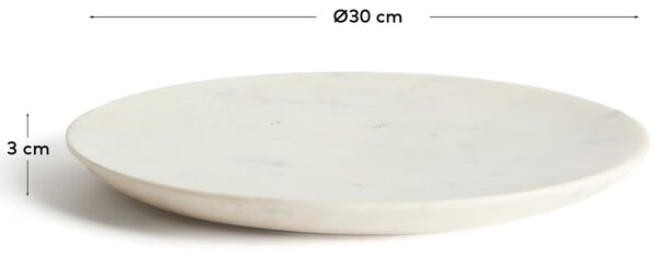 Kave Home Bílý mramorový talíř Erefi 30 cm