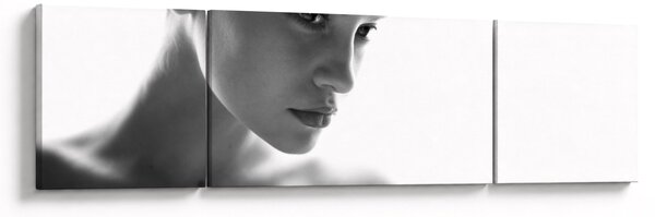 Obraz - Černobílý portrét ženy (170x50 cm)