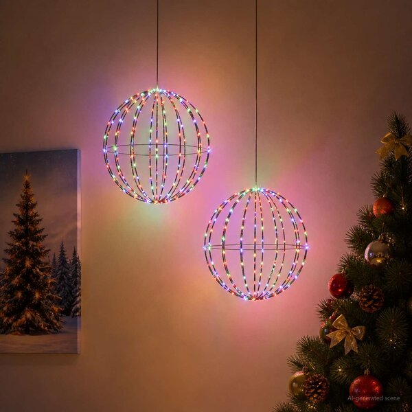VidaXL Vánoční špička světla 2 ks 192 LED Průměr 30 x 32 cm [42019109] Barva světla: Studená bílá