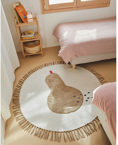 Slonovinový bavlněný dětský koberec ø120 cm Tamya – Kave Home