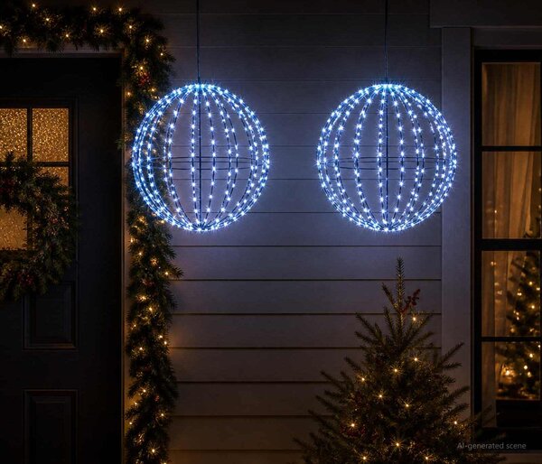 VidaXL Vánoční špička světla 2 ks 192 LED Průměr 30 x 32 cm [42019109] Barva světla: Studená bílá