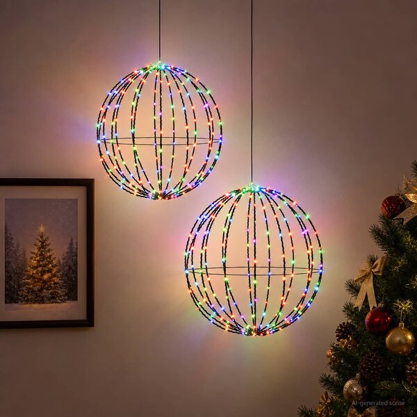 VidaXL Vánoční špička světla 2 ks 192 LED Průměr 30 x 32 cm [42019109] Barva světla: Studená bílá