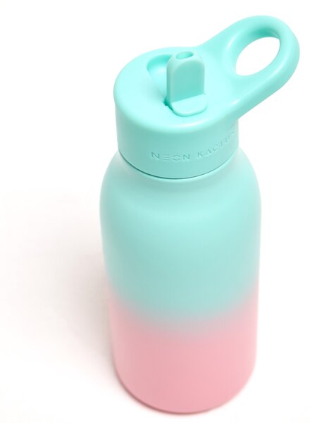 Dětská nerezová láhev, 340ml, Neon Kactus, tyrkysovo/růžová
