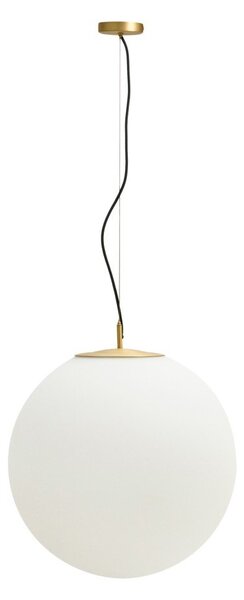 Bílé/ve zlaté barvě kovové závěsné svítidlo se skleněným stínidlem ø 50 cm Brisia – Kave Home