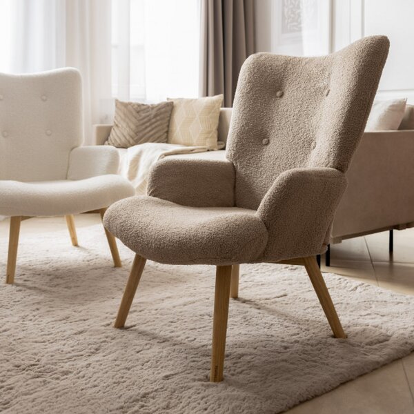 Křeslo MOSS TEDDY BOUCLE béžové 828527
