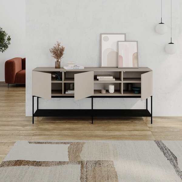 Černo-krémová komoda 180x80x40 cm Amira – Marckeric