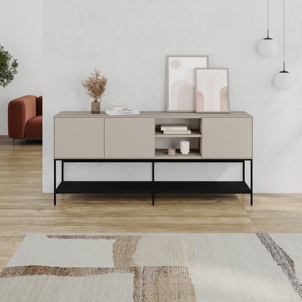 Černo-krémová komoda 180x80x40 cm Amira – Marckeric
