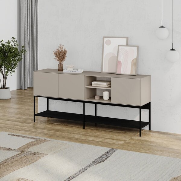 Černo-krémová komoda 180x80x40 cm Amira – Marckeric