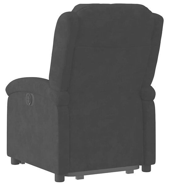 Zvedací polohovací křeslo černé samet 3204306