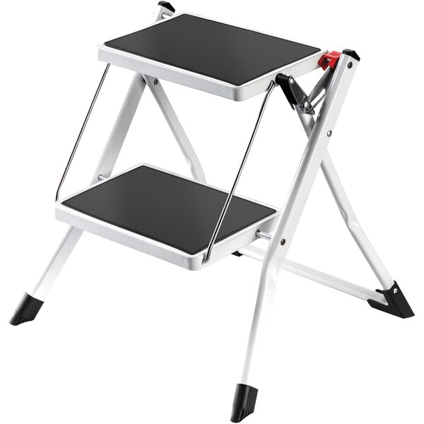 Lehké 2stupňové skládací a protiskluzové ocelové schůdky – Max 150 kg MSV