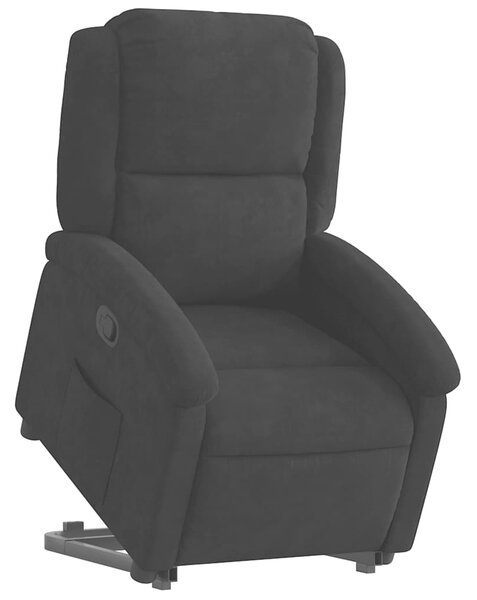 Zvedací polohovací křeslo černé samet 3204306