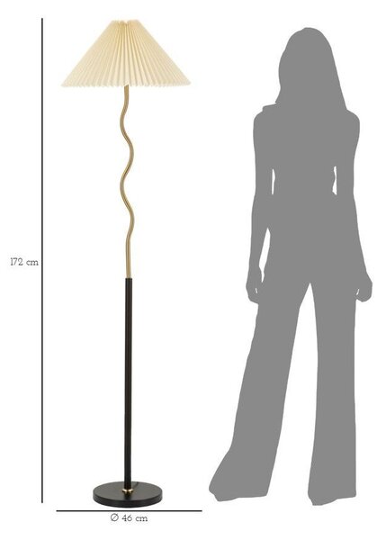 Černá/ve zlaté barvě stojací lampa (výška 172 cm) Closy – Mauro Ferretti