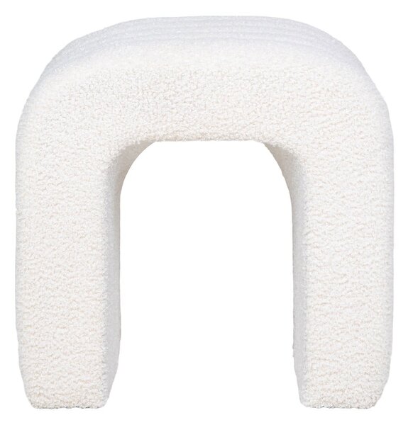 Bílý taburet z textilie bouclé Colma – House Nordic