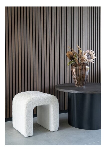 Bílý taburet z textilie bouclé Colma – House Nordic