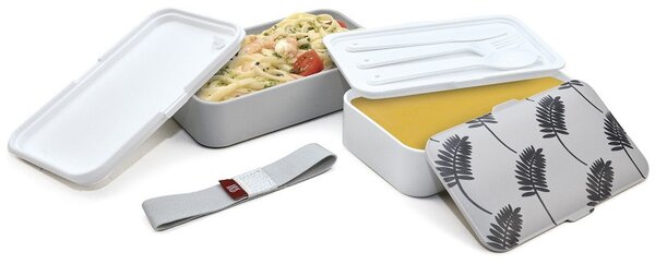 Obědový box s příborem, Bento, 1,2l, Iris Barcelona, šedý