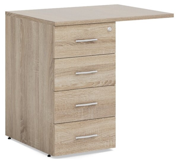 Kontejner Impress 80 x 60 cm - 4 zásuvky (ke stolu Impress 73 cm) Barva: Dub sonoma