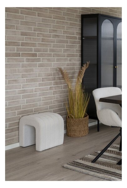 Bílý taburet z textilie bouclé Colma – House Nordic