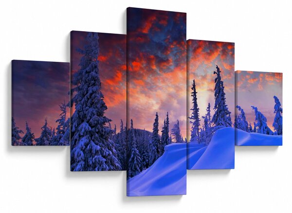 Obraz - Zimní soumrak (125x70 cm)