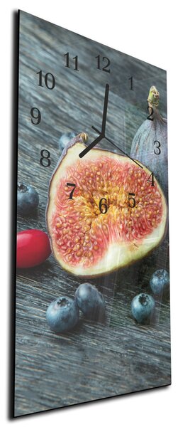 Nástěnné hodiny borůvka, granátové jablko 30x60cm - plexi