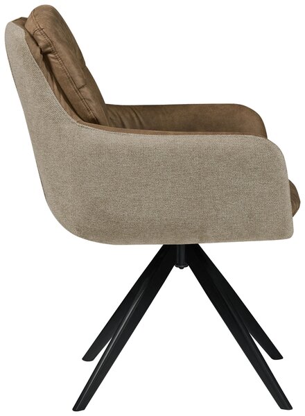 ŽIDLE S PODRUČKAMI, vzhled kůže, splétaný textil, hnědá MID.YOU - Jídelní židle, Online Only