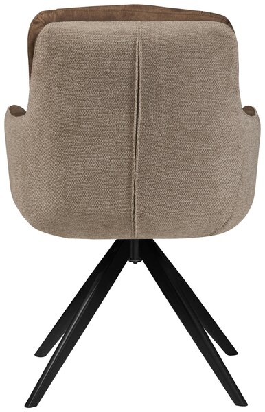 ŽIDLE S PODRUČKAMI, vzhled kůže, splétaný textil, hnědá MID.YOU - Jídelní židle, Online Only