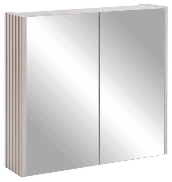 Rodan Zrcadlová Skříňka 60 cm - Šedá - Boční Panely Kašmír - Závěsná - Bezúchytková - 2dveřová - FLOW
