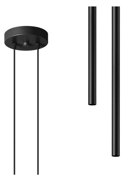 Černé kovové závěsné svítidlo ø 15 cm Fideus – Sollux