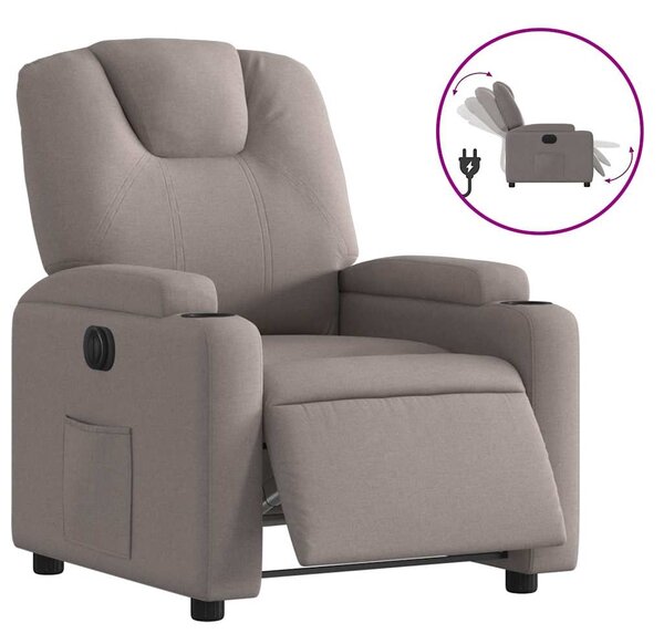 Elektrické polohovací křeslo taupe textil 3204352