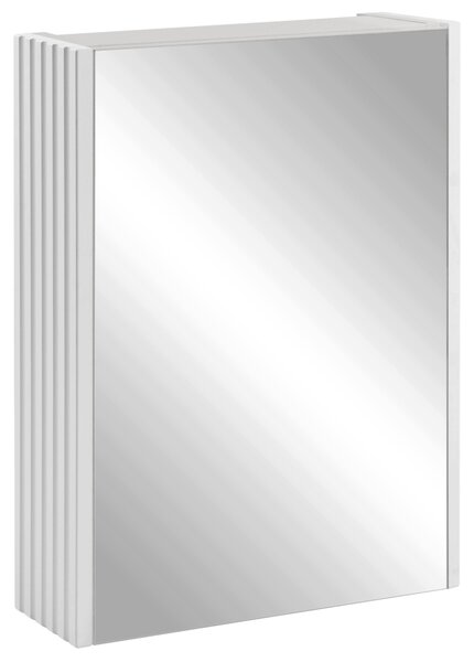 Rodan Zrcadlová Skříňka 40 cm - Šedá - Bílé Boční Panely - Závěsná - Bezúchytková - 1dveřová - FLOW
