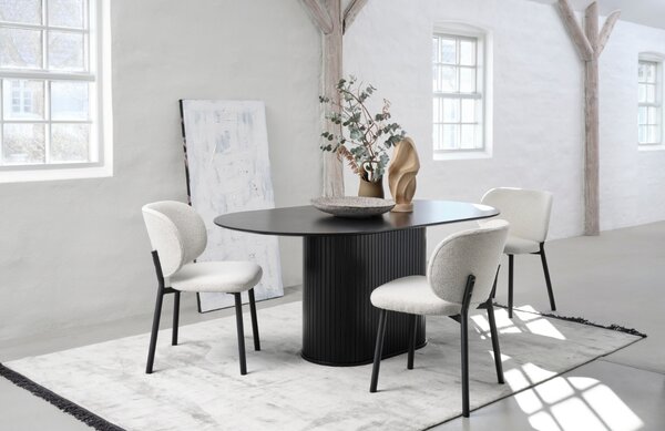 Unique Furniture Černý dubový jídelní stůl Nola 180 x 95 cm