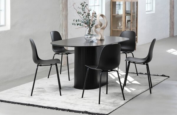 Unique Furniture Černý dubový jídelní stůl Nola 180 x 95 cm