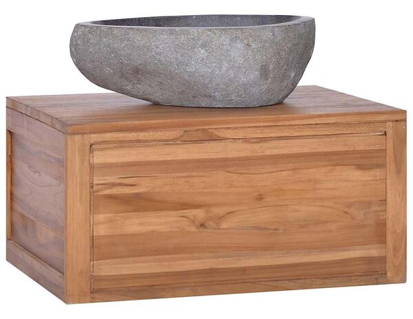 Nástěnná koupelnová skříňka 60x45x30 cm masivní teakové dřevo 320437